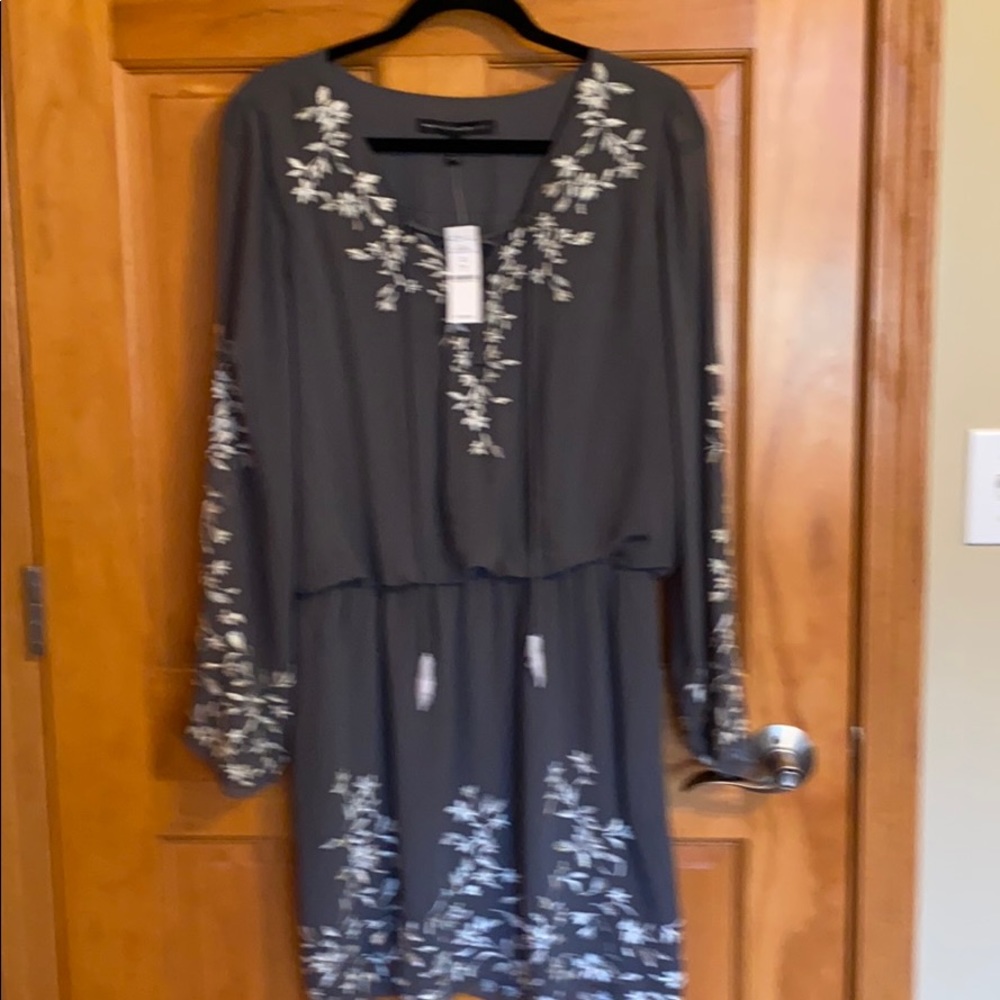 *NWT*White House Black market Gray BoHo dress